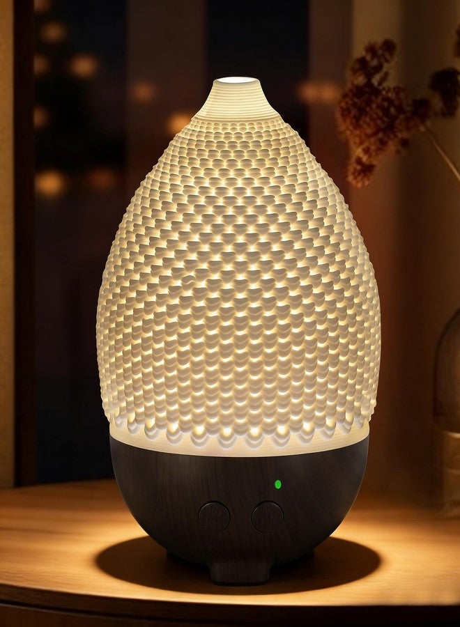 EQUSUPRO Essential Oils Diffuser Ceramic 250ml - Ultrasonic Aromatherapy Diffuser 3D Printing Dome, Cool Mist Air Freshener with 2 Mist Modes 7 Colors LED Lights, Auto Shut-Off Protection for Home Office Decor - Image 1